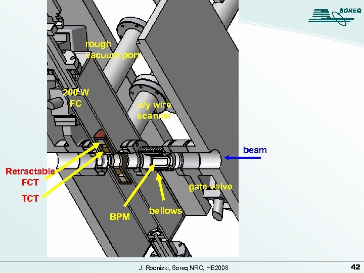 rough vacuum port 200 W FC x/y wire scanner beam Retractable FCT gate valve