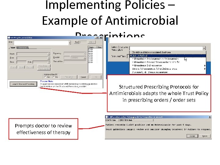 Implementing Policies – Example of Antimicrobial Prescriptions Structured Prescribing Protocols for Antimicrobials adapts the