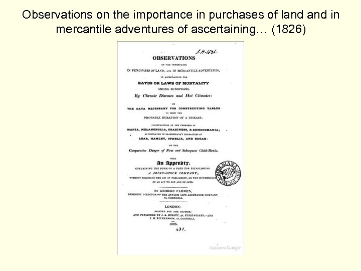 Observations on the importance in purchases of land in mercantile adventures of ascertaining… (1826)