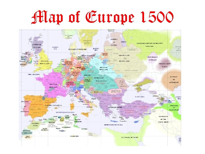 Map of Europe 1500 