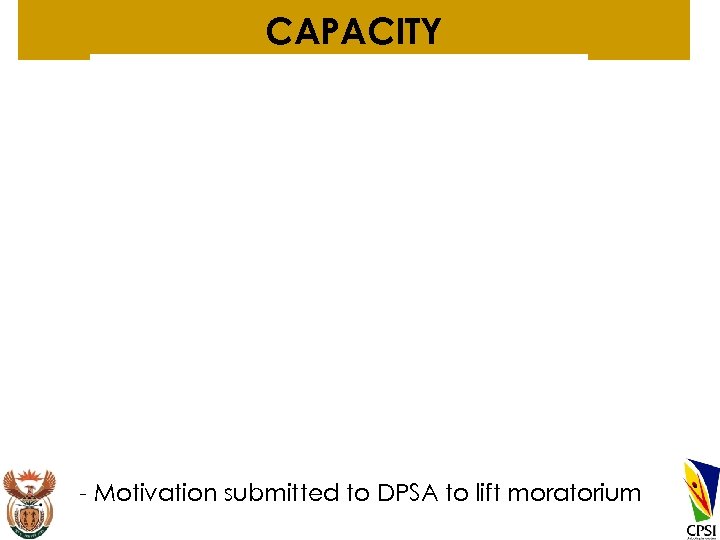 CAPACITY - Motivation submitted to DPSA to lift moratorium 