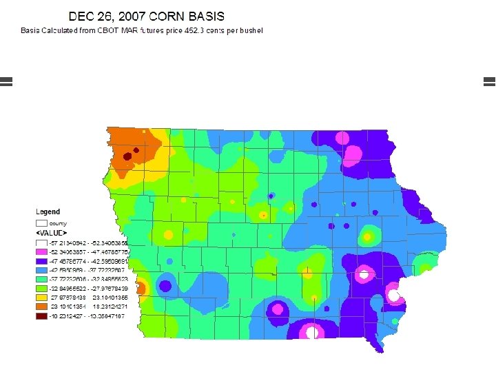 Grain Price Map CARD: Daily Corn and Soybean Basis Maps for Iowa 