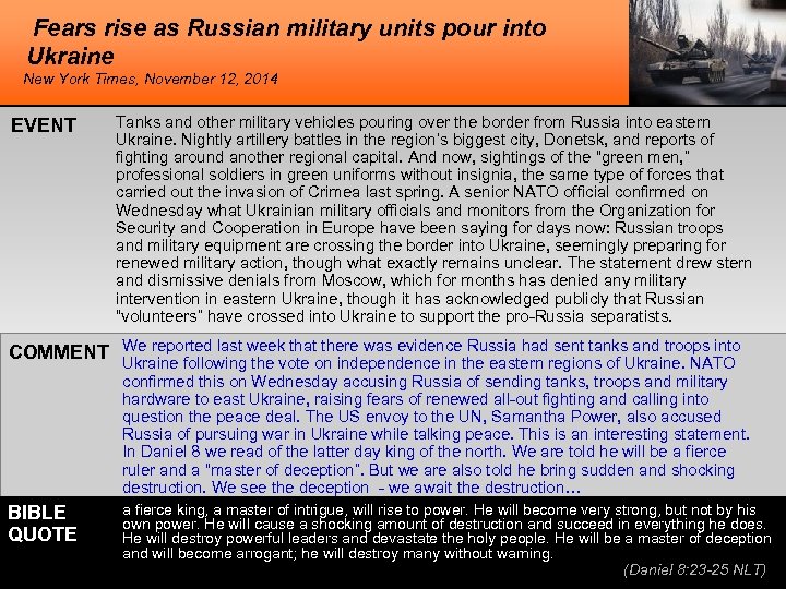 Fears rise as Russian military units pour into Ukraine New York Times, November 12,