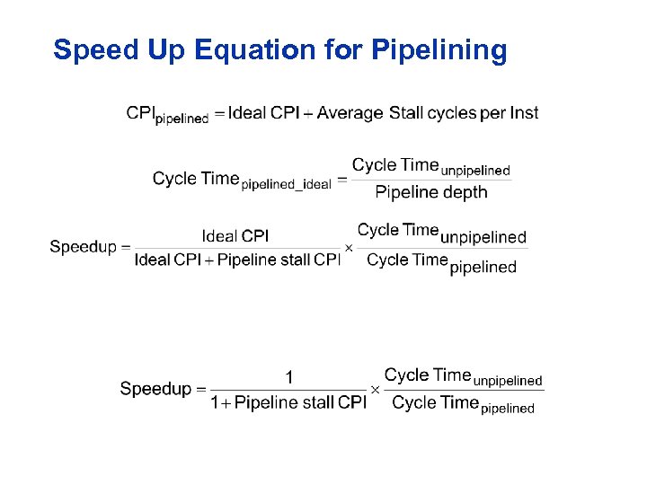 Speed Up Equation for Pipelining 