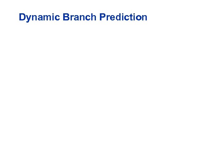 Dynamic Branch Prediction 