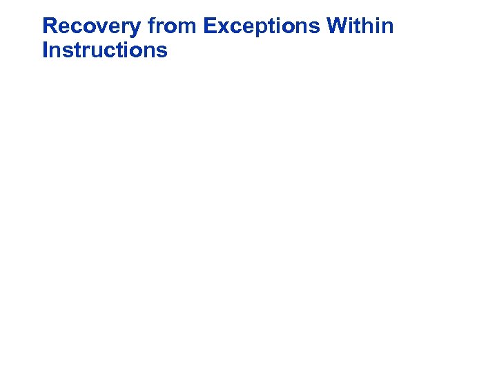 Recovery from Exceptions Within Instructions 