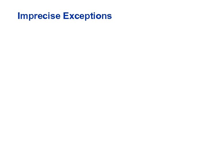 Imprecise Exceptions 