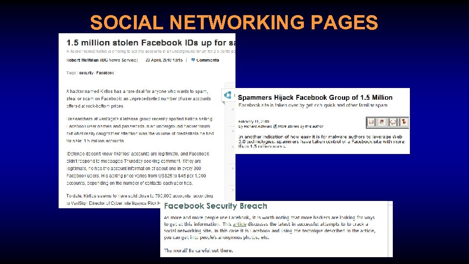 SOCIAL NETWORKING PAGES 