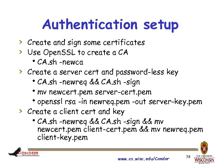 Authentication setup › Create and sign some certificates › Use Open. SSL to create