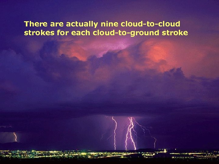 There actually nine cloud-to-cloud strokes for each cloud-to-ground stroke 