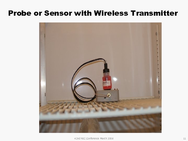 Probe or Sensor with Wireless Transmitter 42 nd NIC Conference March 2008 11 