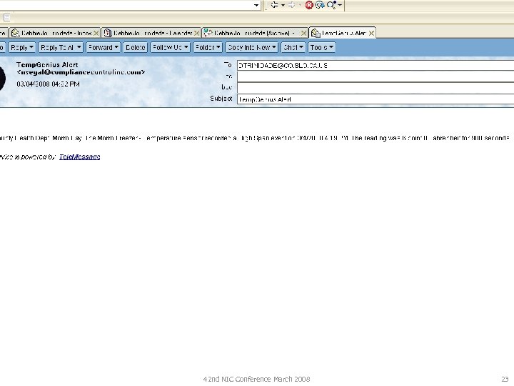 42 nd NIC Conference March 2008 23 