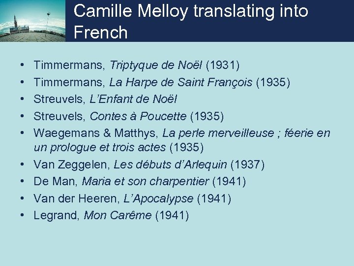 Camille Melloy translating into French • • • Timmermans, Triptyque de Noël (1931) Timmermans,