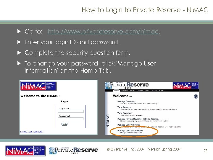 How to Login to Private Reserve - NIMAC Go to: http: //www. privatereserve. com/nimac.