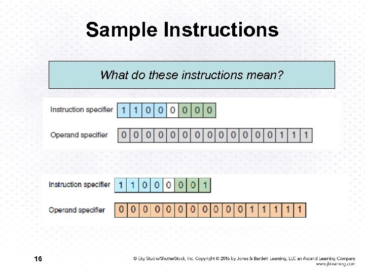 Sample Instructions What do these instructions mean? 16 