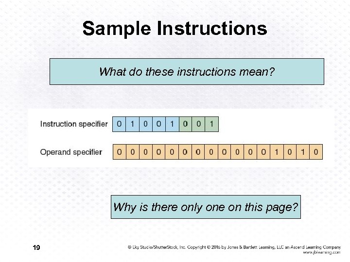 Sample Instructions What do these instructions mean? Why is there only one on this