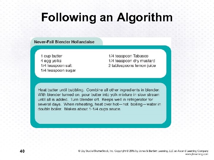 Following an Algorithm 40 