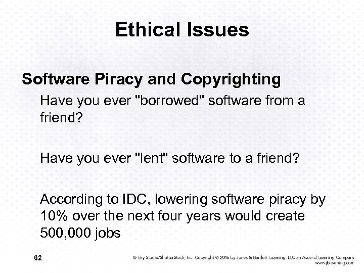 Ethical Issues Software Piracy and Copyrighting Have you ever 