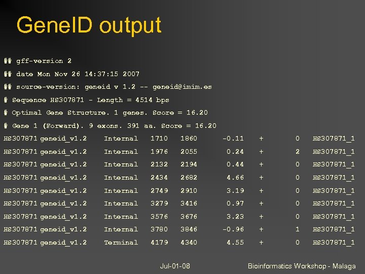 Gene. ID output ## gff-version 2 ## date Mon Nov 26 14: 37: 15