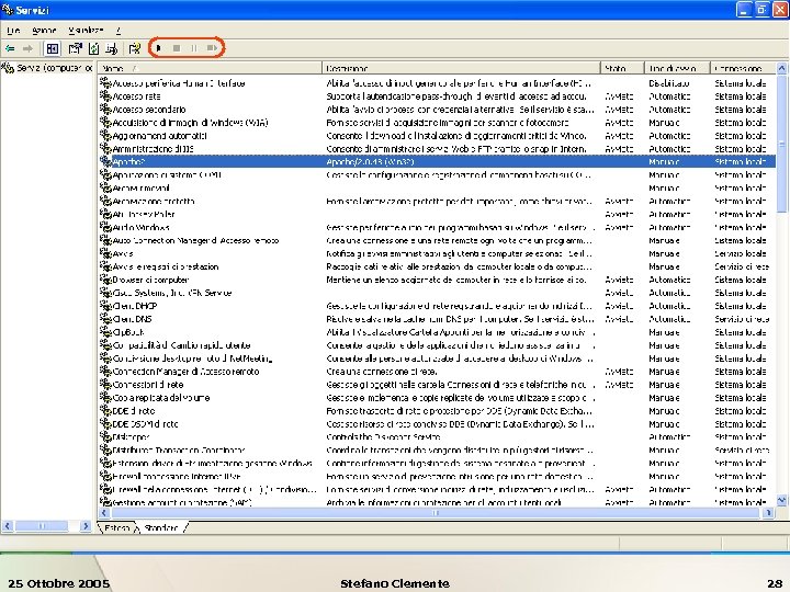 25 Ottobre 2005 Stefano Clemente 28 