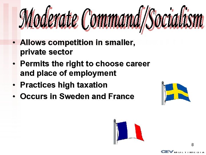 Moderate Command/Socialism • Allows competition in smaller, private sector • Permits the right to