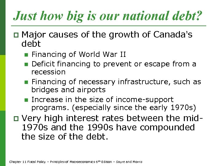 Just how big is our national debt? p Major causes of the growth of