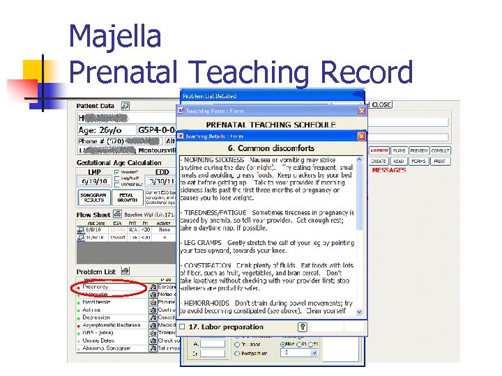 Majella Prenatal Teaching Record 