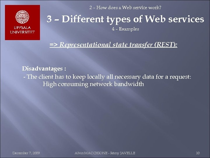 2 – How does a Web service work? 3 – Different types of Web