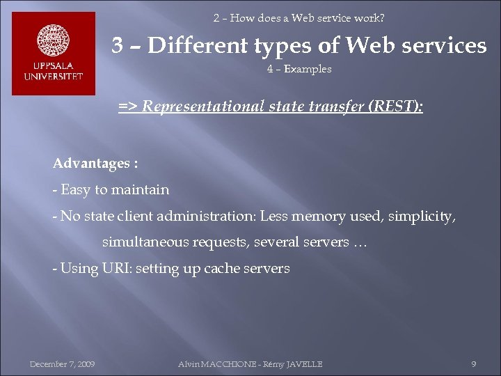 2 – How does a Web service work? 3 – Different types of Web