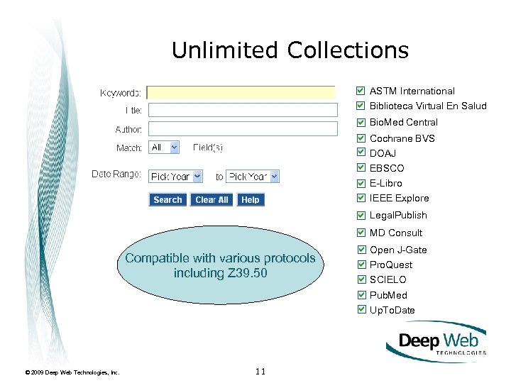 Unlimited Collections ASTM International Biblioteca Virtual En Salud Bio. Med Central Cochrane BVS DOAJ