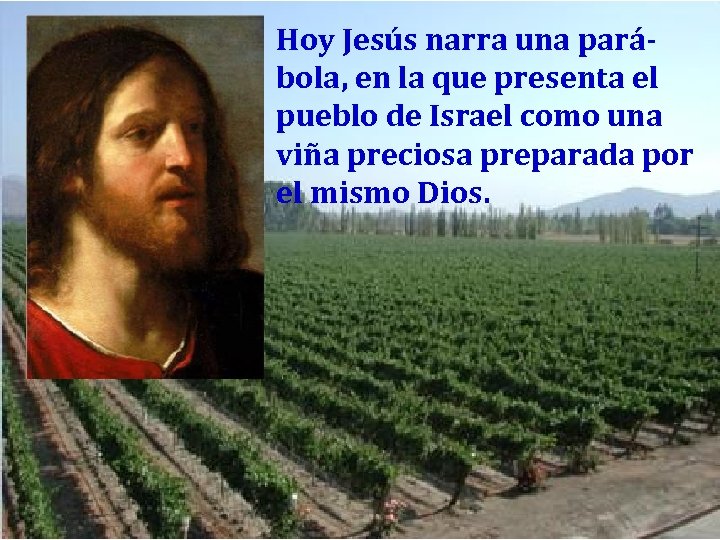 Hoy Jesús narra una parábola, en la que presenta el pueblo de Israel como