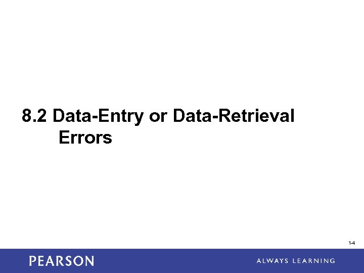 8. 2 Data-Entry or Data-Retrieval Errors 1 -4 