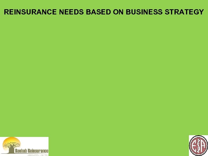 REINSURANCE NEEDS BASED ON BUSINESS STRATEGY 