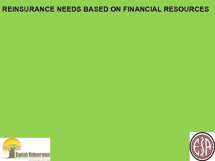 REINSURANCE NEEDS BASED ON FINANCIAL RESOURCES 