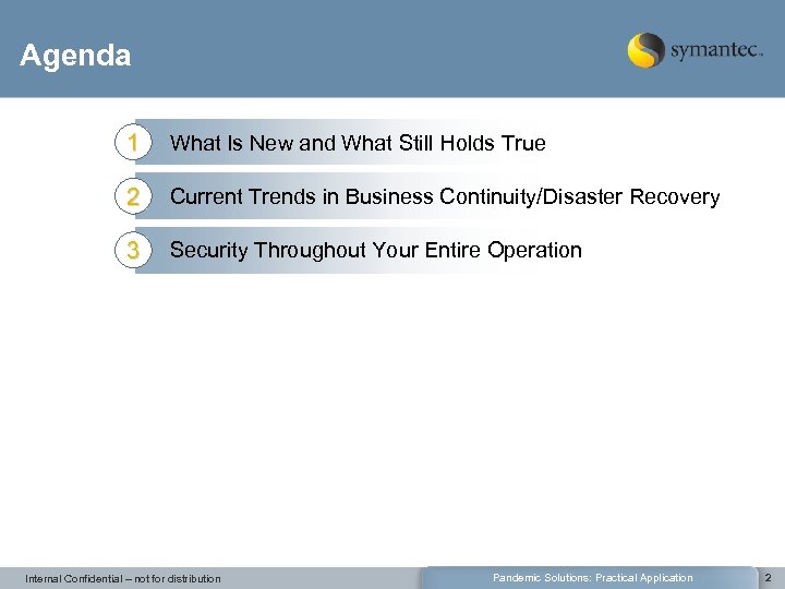 Agenda 1 What Is New and What Still Holds True 2 Current Trends in