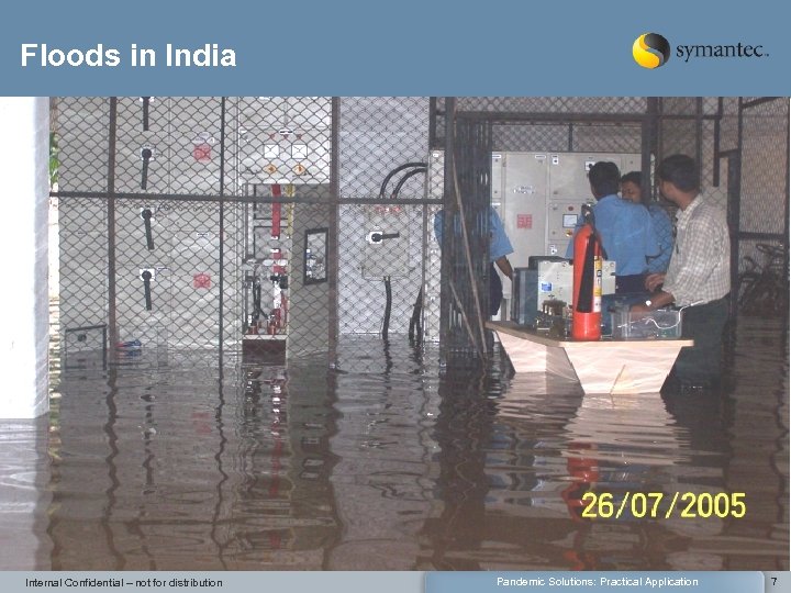 Floods in India Internal Confidential – not for distribution Pandemic Solutions: Practical Application 7