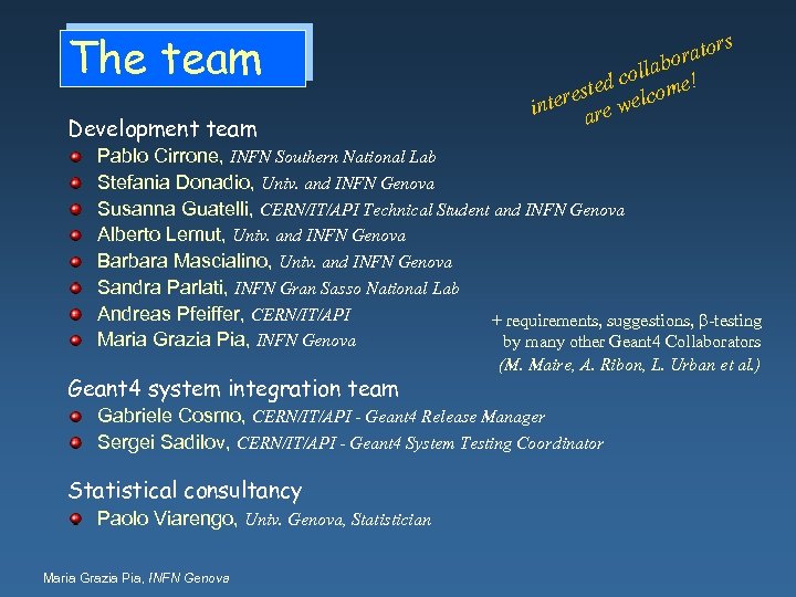 The team Development team s r rato bo olla e! dc este elcom inter