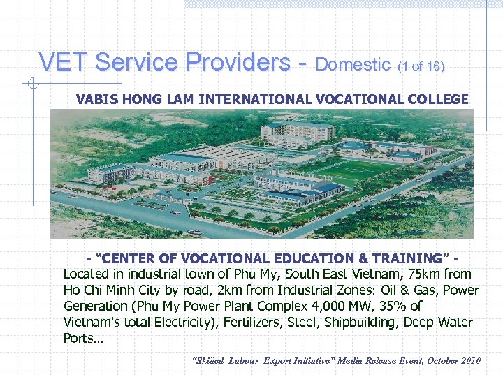 VET Service Providers - Domestic (1 of 16) VABIS HONG LAM INTERNATIONAL VOCATIONAL COLLEGE