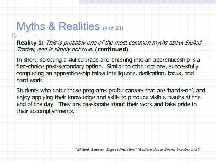 Myths & Realities (4 of 23) Reality 1: This is probably one of the