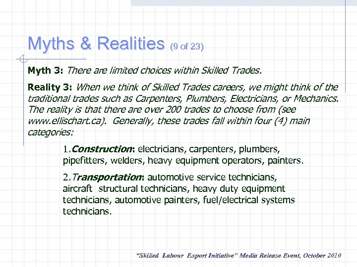 Myths & Realities (9 of 23) Myth 3: There are limited choices within Skilled
