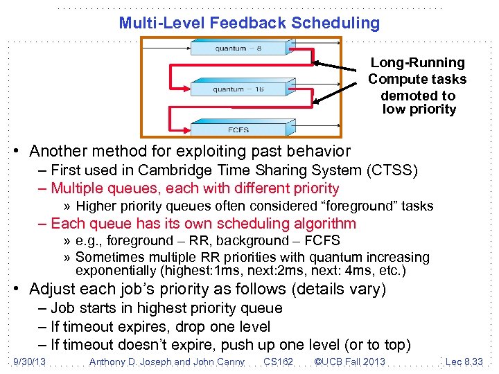 Multi-Level Feedback Scheduling Long-Running Compute tasks demoted to low priority • Another method for