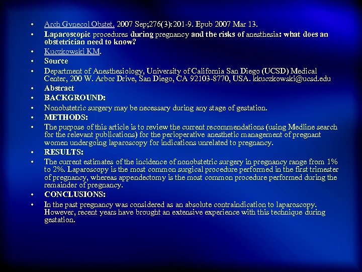  • • • • Arch Gynecol Obstet. 2007 Sep; 276(3): 201 -9. Epub