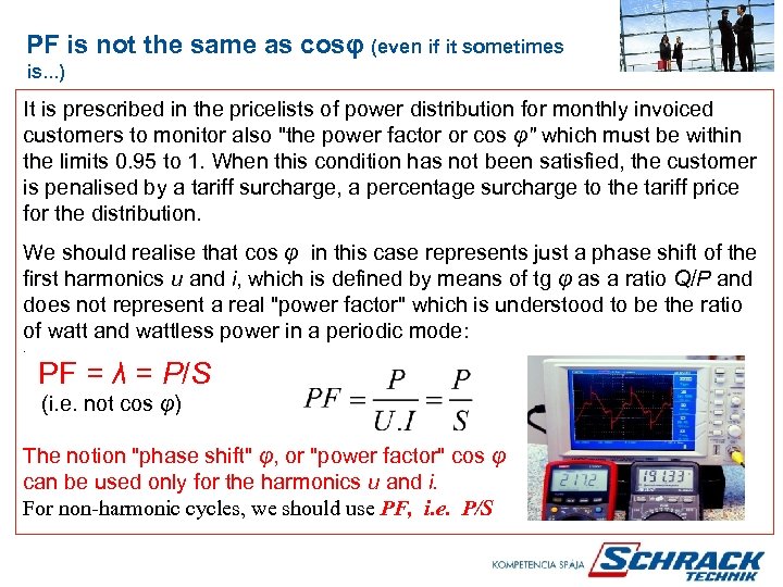 PF is not the same as cosφ (even if it sometimes is. . .