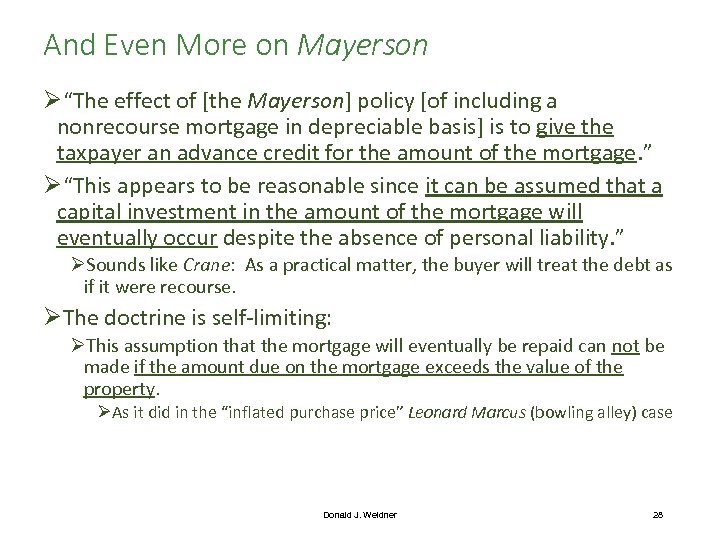 And Even More on Mayerson Ø“The effect of [the Mayerson] policy [of including a