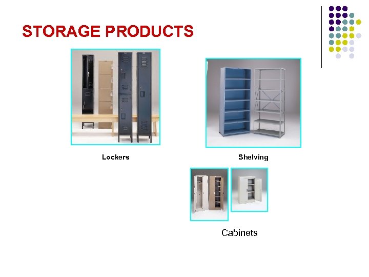 STORAGE PRODUCTS Lockers Shelving Cabinets 