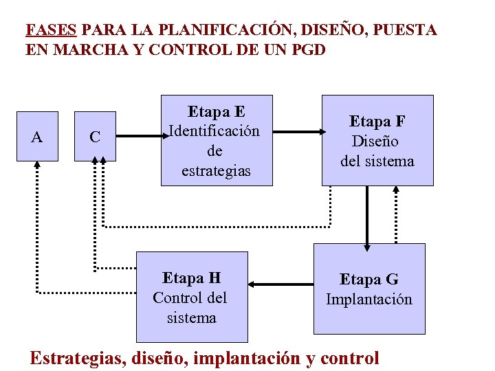 FASES PARA LA PLANIFICACIÓN, DISEÑO, PUESTA EN MARCHA Y CONTROL DE UN PGD A