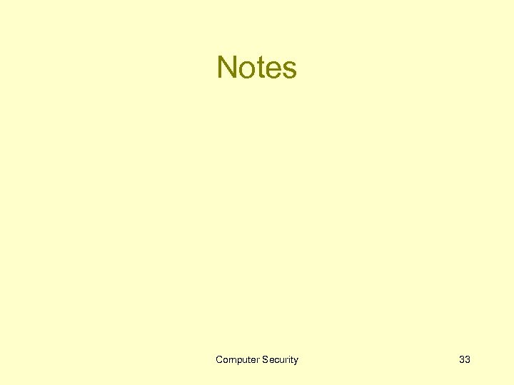 Notes Computer Security 33 