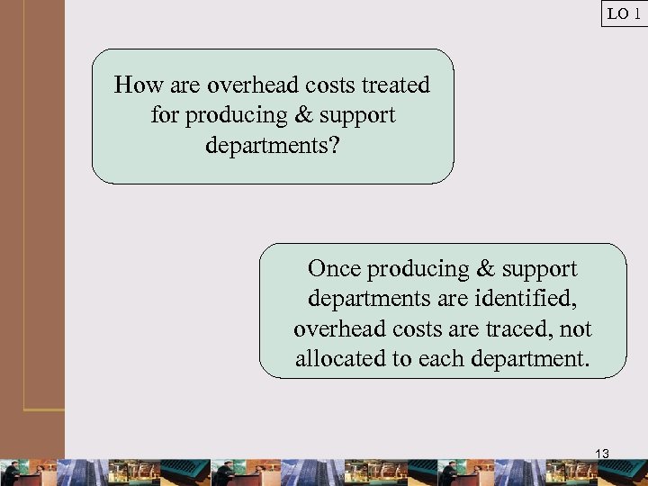 LO 1 How are overhead costs treated for producing & support departments? Once producing