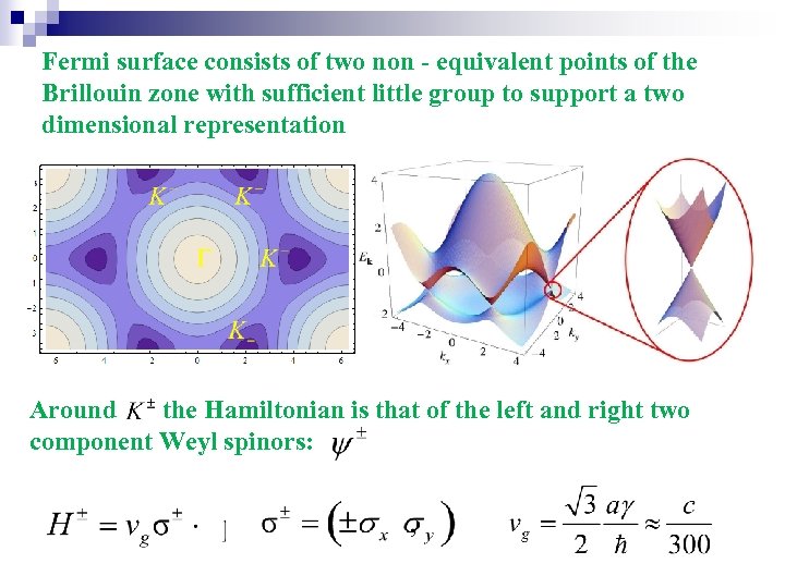 Fermi surface consists of two non - equivalent points of the Brillouin zone with