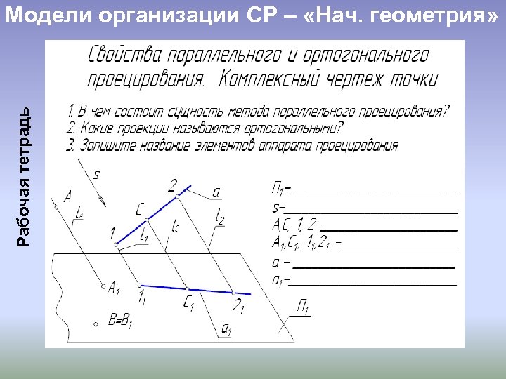 Рабочая тетрадь Модели организации СР – «Нач. геометрия» 